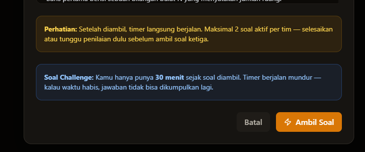 Tangkapan layar modal Ambil Soal